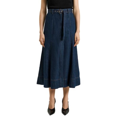 Veronika Maine Cotton Tencel Denim Belted Skirt
